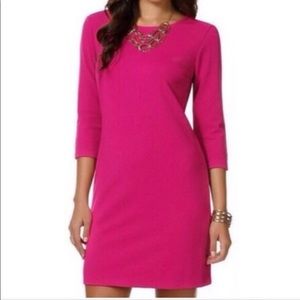EUC Daisy Fuentes hot pink 3/4 sleeve dress. Sz L